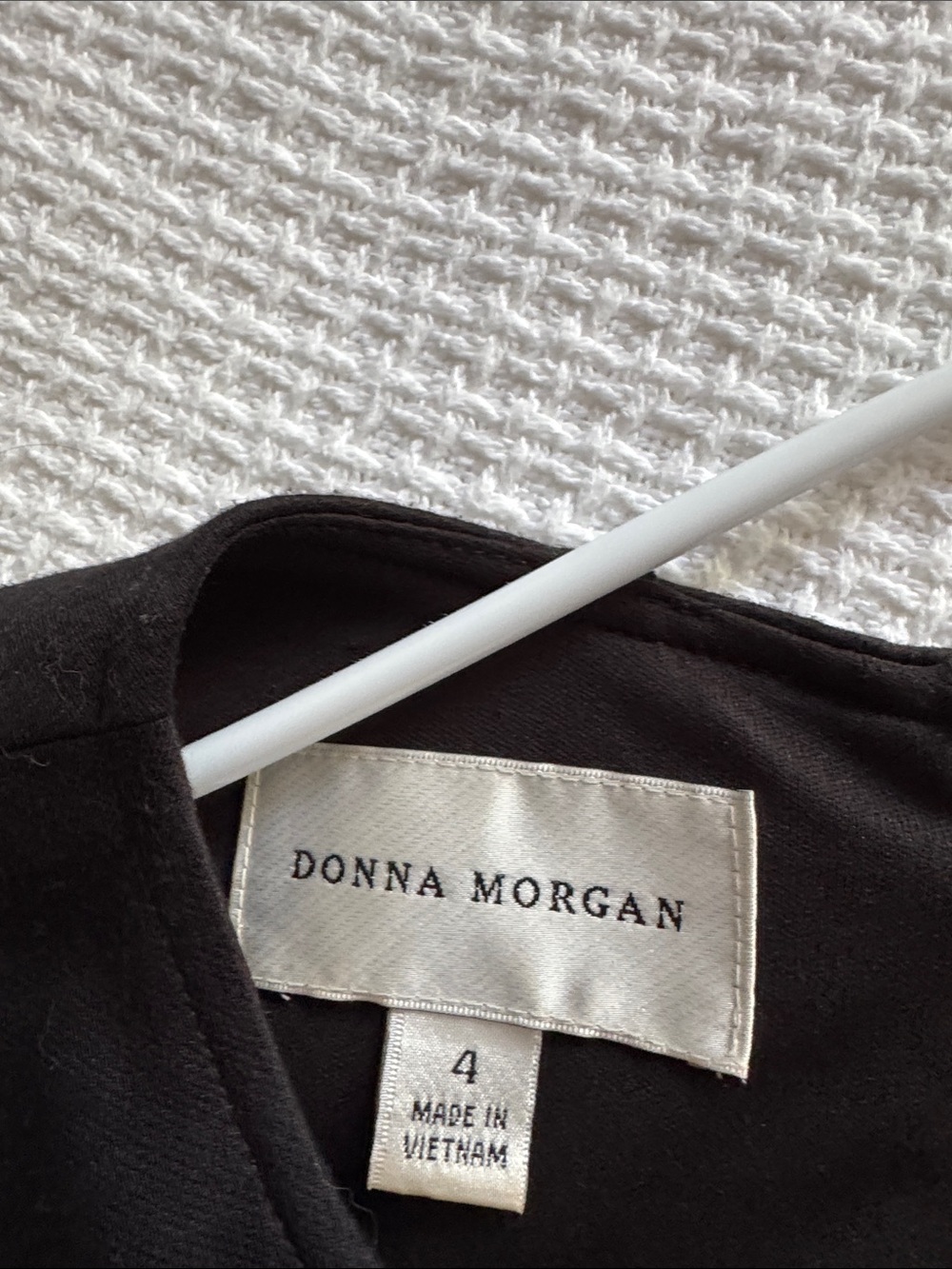 Donna Morgan Black shift Dress with Gold Corner Trim - Picture 3 of 4